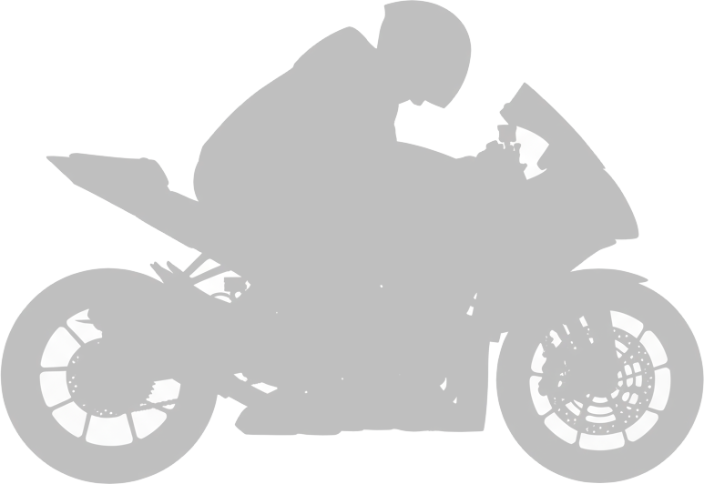 Siluette eines Motorradmodells mit Fahrer