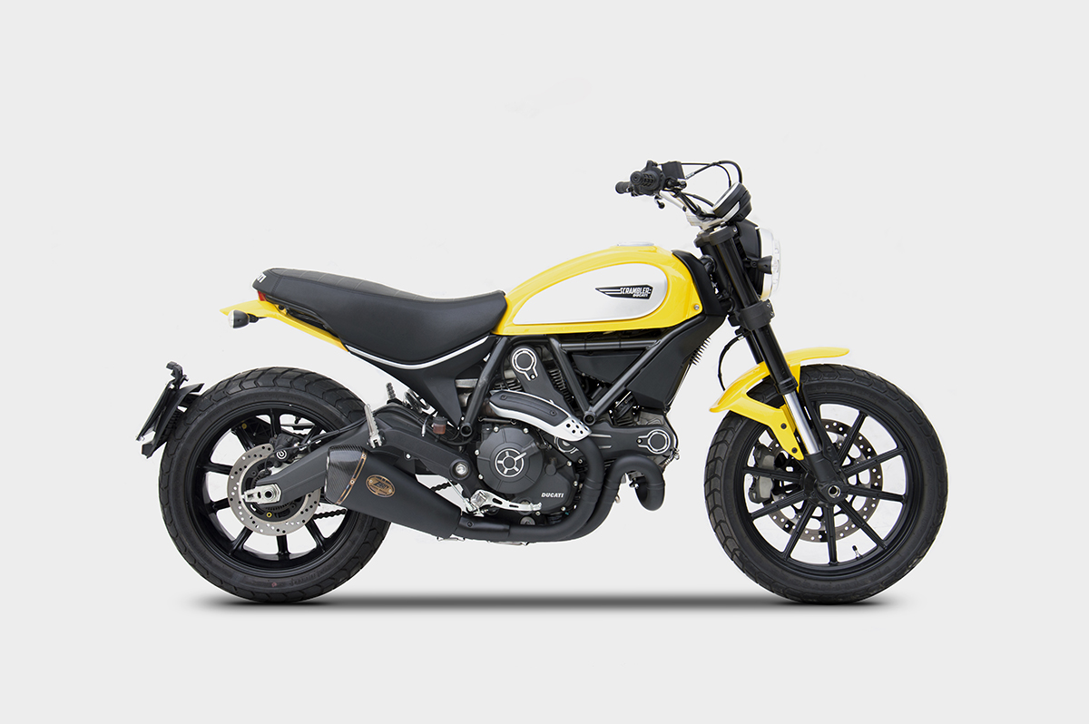 Ducati Scrambler 800 Bj. 2014-2016 Euro3 basso Slip-on tief gelegt schwarz beschichtet